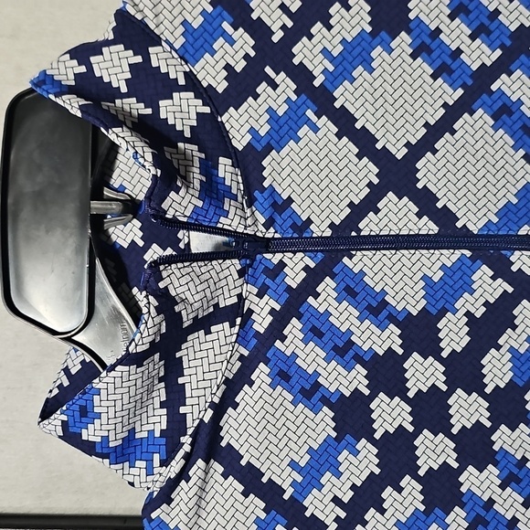 IBKUL Mock Neck Patterned Long Sleeve Zip Top Sonika Size Small NWT - Picture 5 of 10